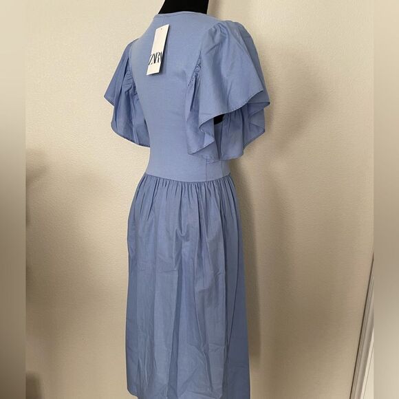NWT Zara Ruffled Sleeve Dress - Picture 10 of 12